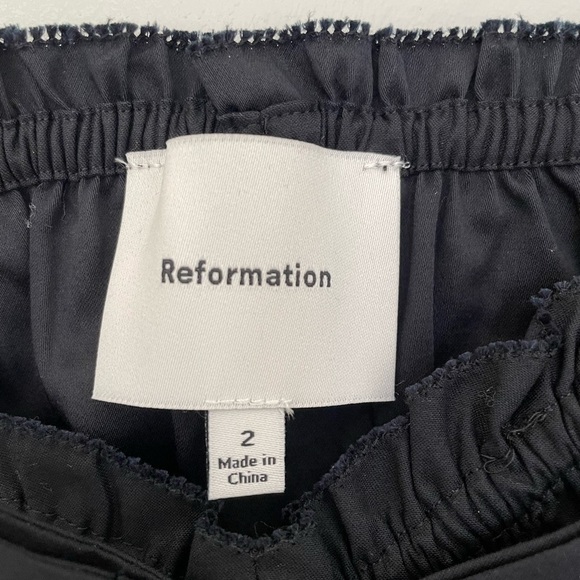 NEW Reformation Lauryn Elegant Cotton Black Top Bows | size 2 - Picture 8 of 11